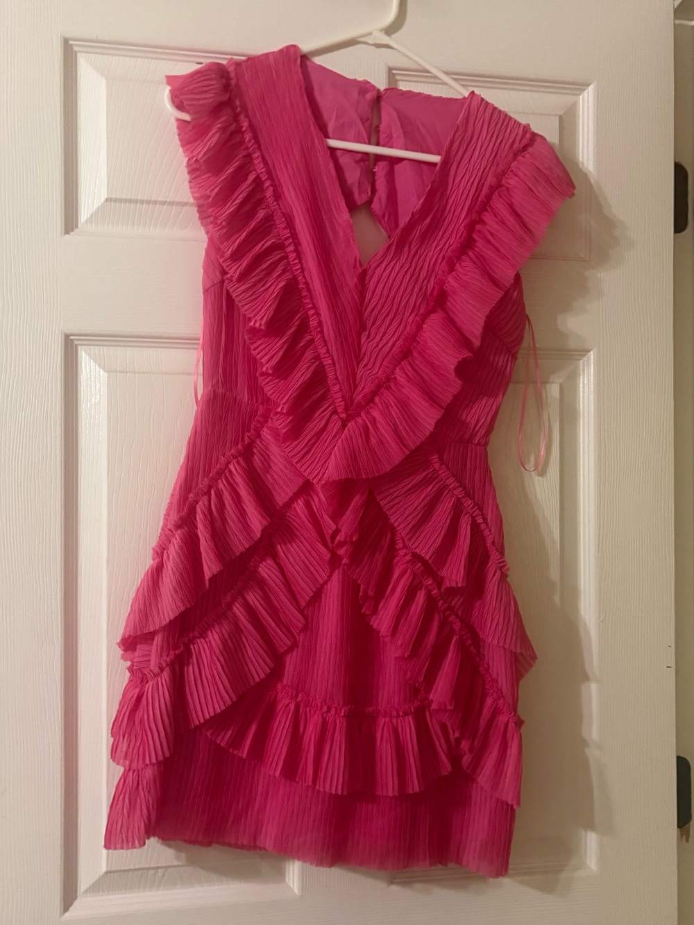 Lena Hot Pink Tiered Ruffle Dress